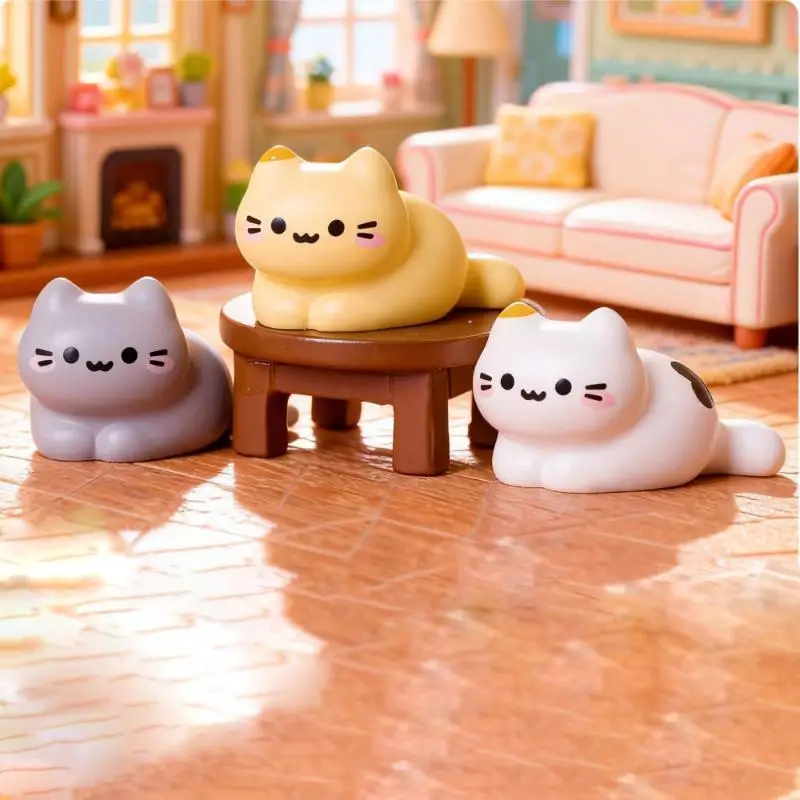 Cute Cat Figurine Set - Miniature Kitten Ornaments for Home, Desk, Car Dashboard, and Micro Landscape Decoration