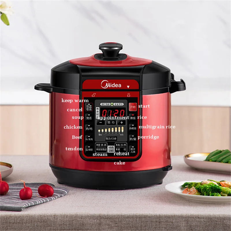 6 Liter Electric Pressure Cooker with 2 Inner Pots Home Electric Cooker Instant Pot Kitchen Cooking Multicooker Fast Rice
