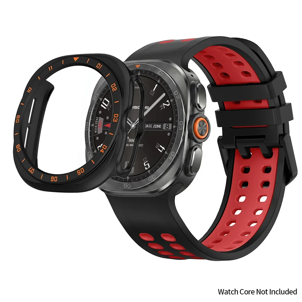 Silicone Sports Band with Protective PC Case - Hollow Design for Galaxy Watch Accessories