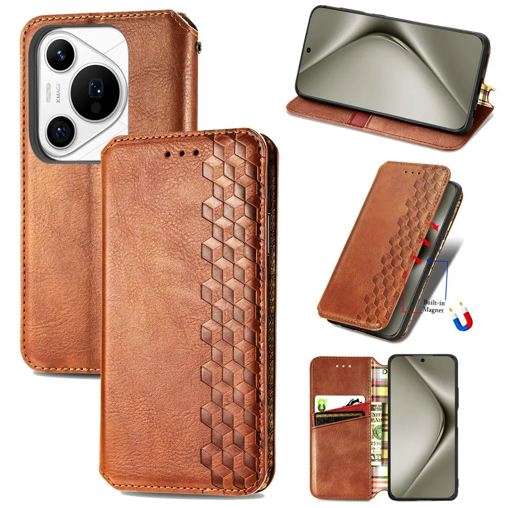 Magnetic Flip Wallet Leather Case - 360° Protective Book Cover