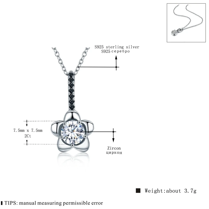 [BLACK AWN] Silver Color Fashion Jewelry Black and White Eternity Band Trendy Engagement Necklaces Wedding Pendants P095