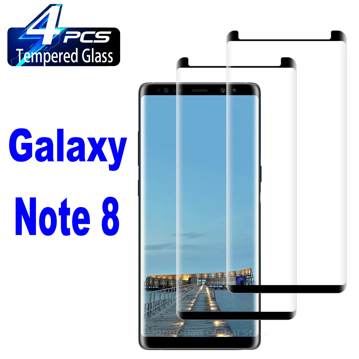 1/4Pcs 3D Tempered Glass For Samsung Galaxy Note 8 Screen Protector Glass 9h tempered glass screen protector for samsung galaxy note 4 case note4 cover sm n910f n910h n910g n9100 for samsung note 4 glas
