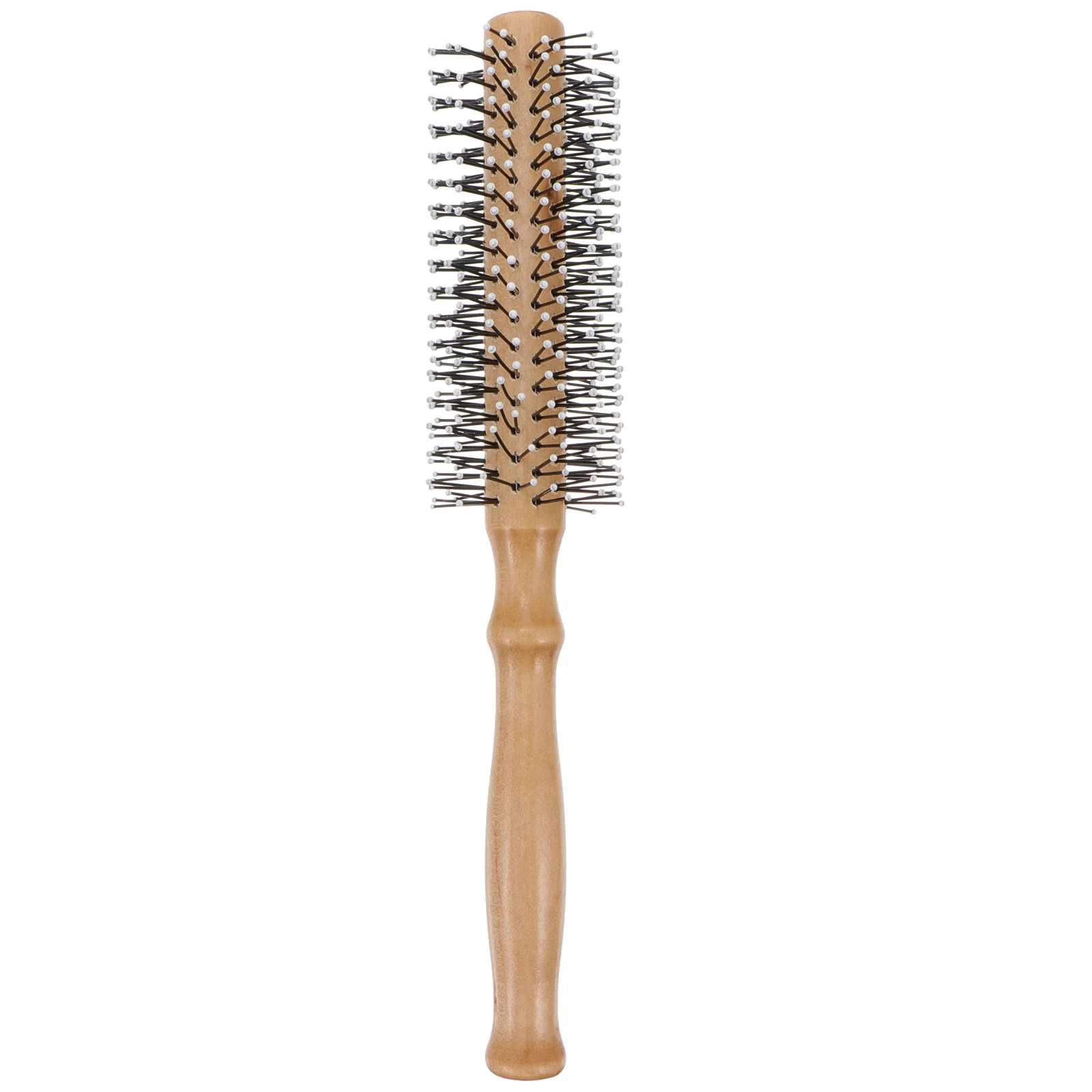 

Brush for Curly Hair Women Round Hairdressing Wooden Roller Comb Handle Styling