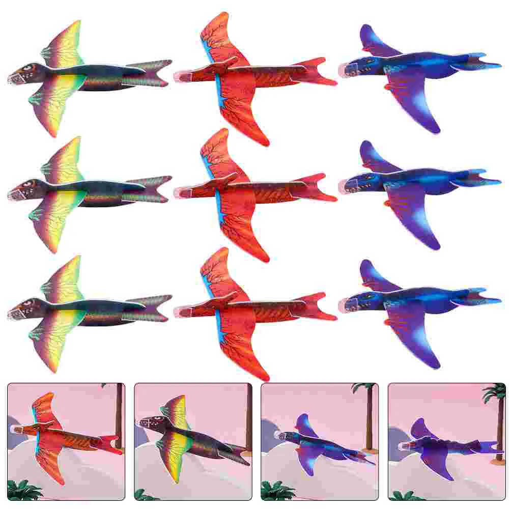 48 Pcs Dinosaur Plane Toy Aircraft Gliders Airplanes Kids Playset Outdoor Sports Classroom Toys Eva Child Travel for toy guns for boys kids 2 in 1 dinosaur toy pistol gun outdoor fun sports toys gun pistol transformation guns gift