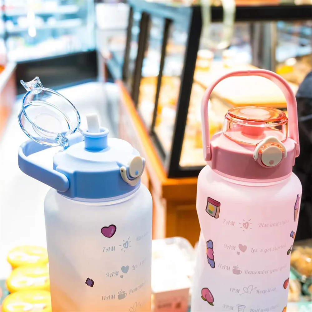 Kawaii Jumbo Pastel Clear Water Bottle (2000ml)