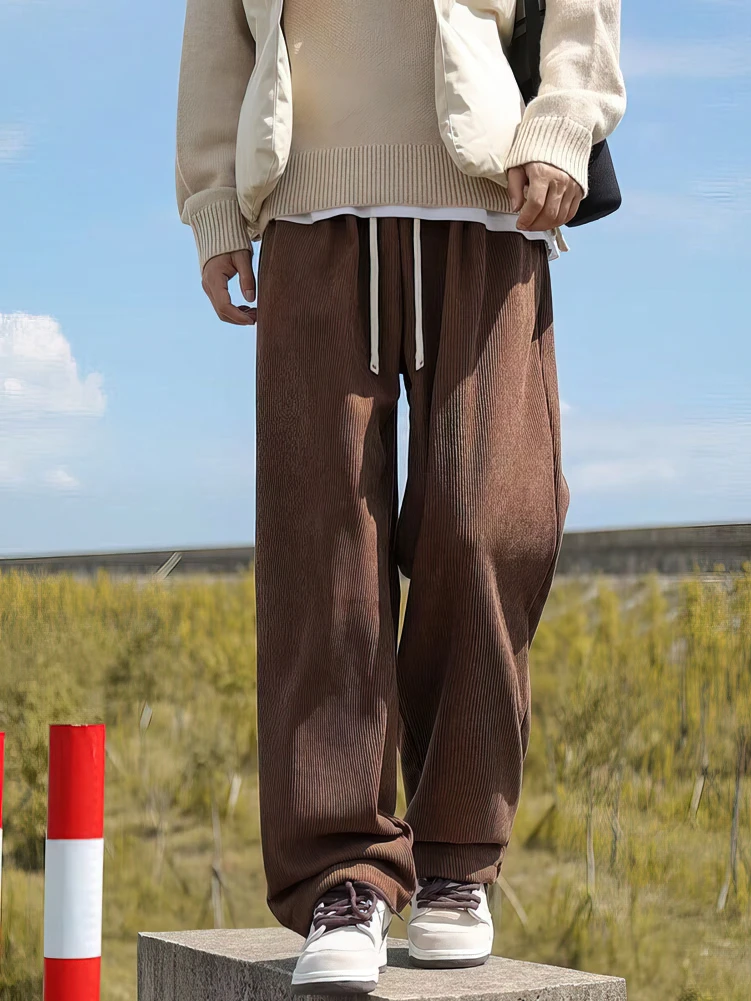 Cord Gerade Casual Hosen Männer Sport Wandern Breite Bein Jogginghose Männlich Outdoor Weiß Vintage Lange Hosen