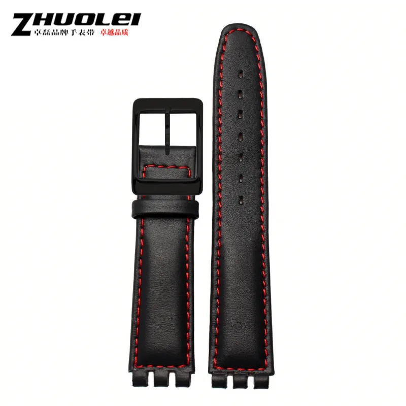 Genuine Leather Watch Strap with Steel Buckle in Multiple Colors