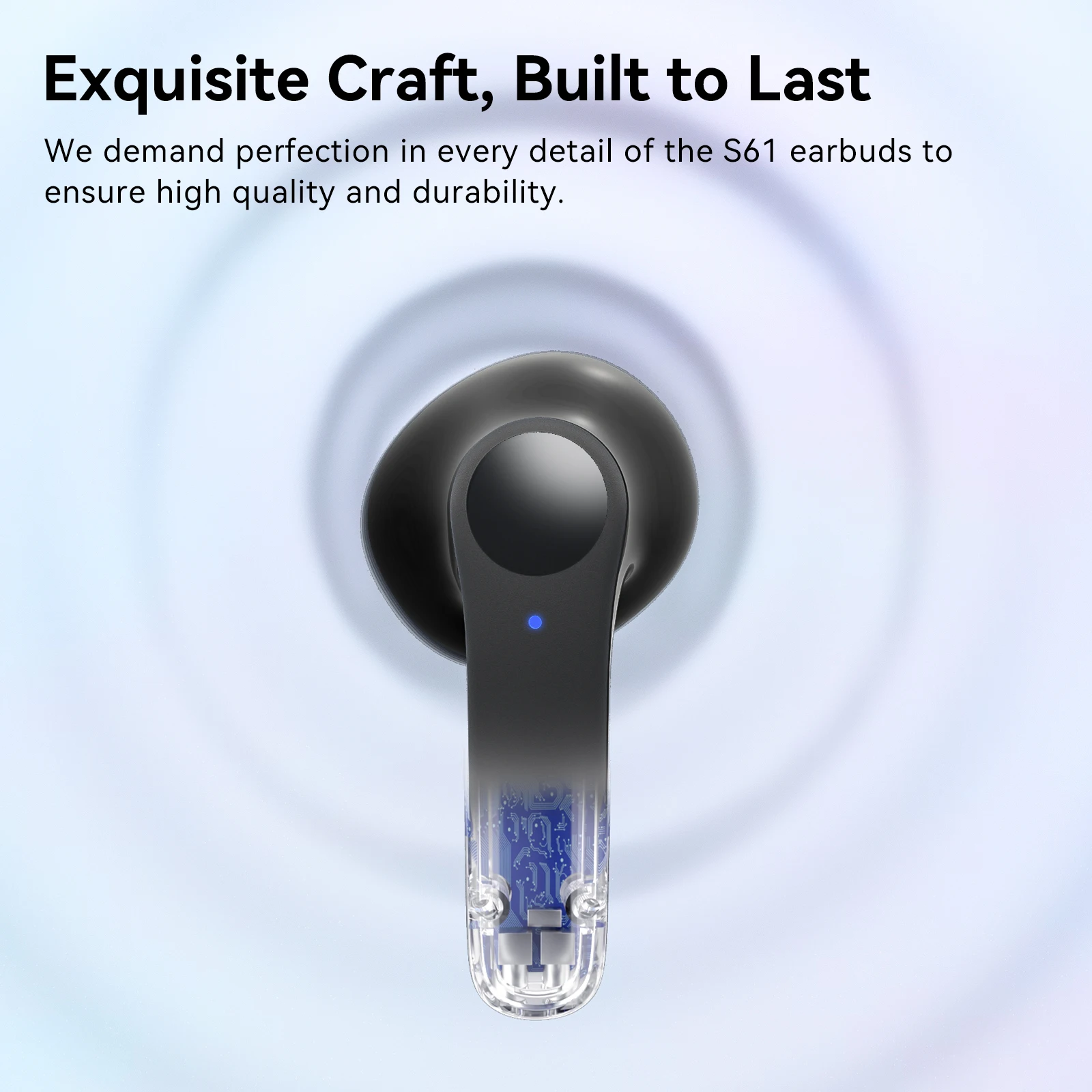 2025最新のスタイル TWS Bluetooth Display Digital Control Touch S61 Earphones タレントカード