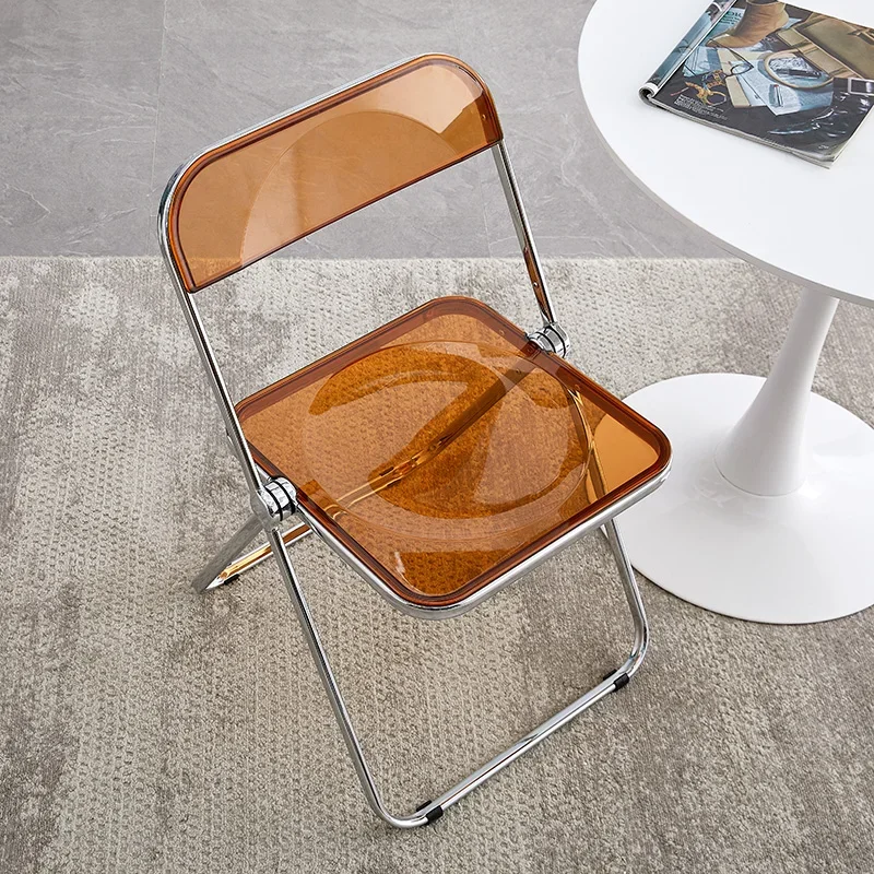 Kitchen Dining Chairs Transparent Chairs Folding Fashion Kitchen Chair Simple Sillas Para Comedor Household Dining Chair