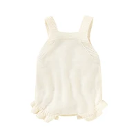 Knitted Acrylic Spaghetti Straps Sleeveless Baby Girls Summer Rompers Portable Infant Jumpsuit Toddler Bodysuit For 0-18 Months 2