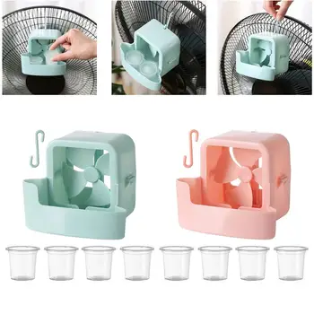 Ventilatore Portatile Nebulizzatore con Contenitore Ghiaccio e 4 Bicchieri Riutilizzabili, Dispositivo di Raffreddamento Rapido per Casa e Ventilatore da Pavimento, Ideale per l'Estate