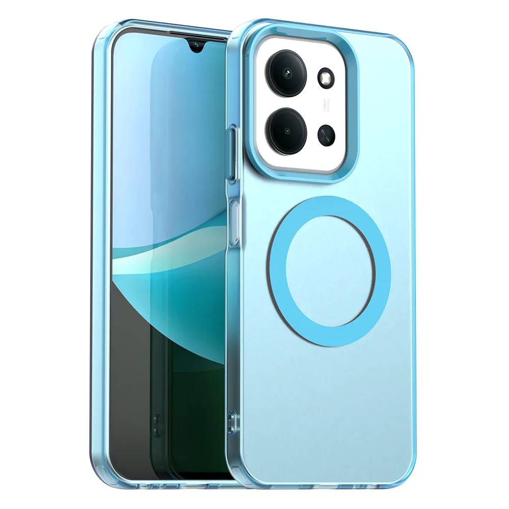 Magnetic Wireless Charging Case with Candy Colors and Transparent Back Shell