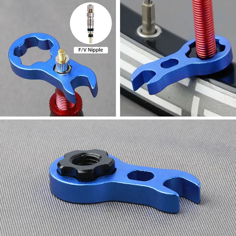 Aluminum Nuts for Bicycle Schrader Presta Valve Nipple Fastening Threaded Ring A/V F/V Shaft Washers Rim Protective Stickers