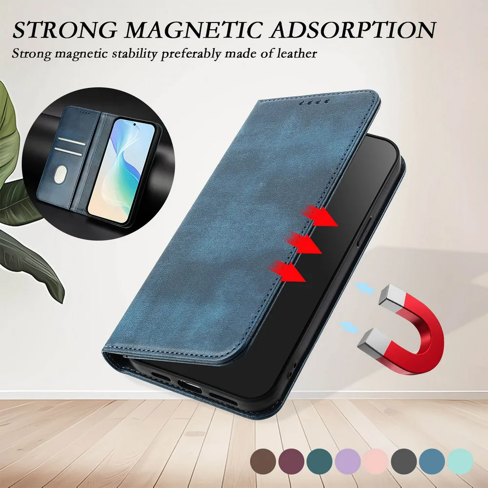 Premium RFID Leather Magnetic Flip Case Cover