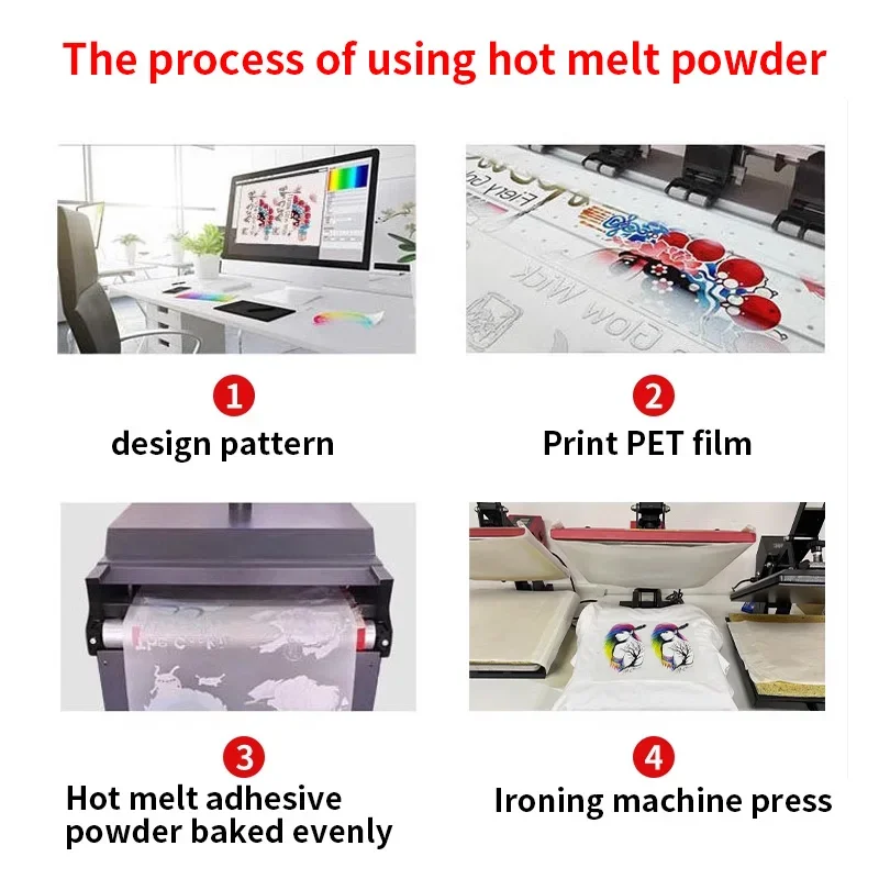 1000g DTF Hot Melt Transfer Powder Black or White For Sublimation Adhesive For Epson Direct To Film T-Shirt Printing Machine