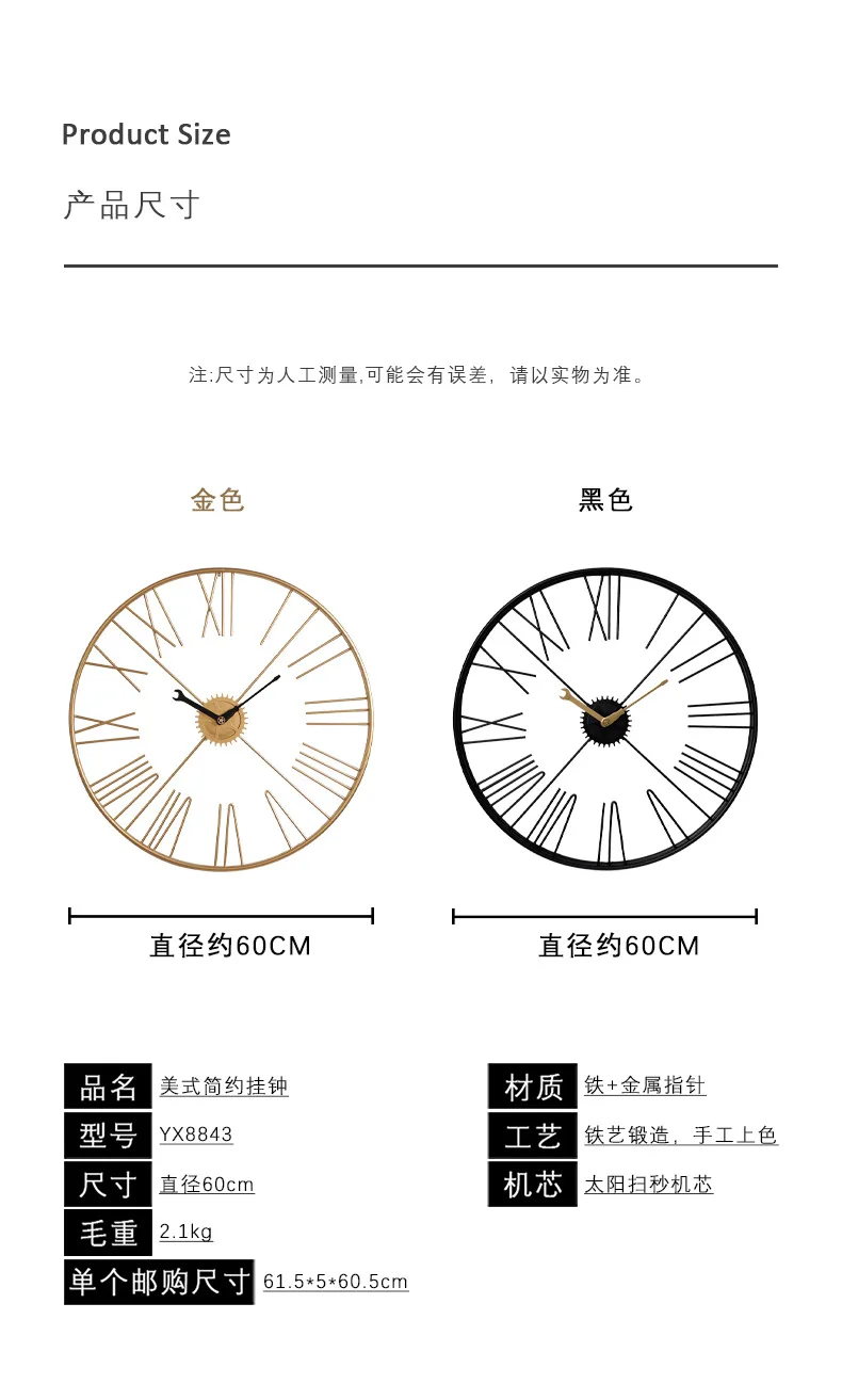 기어 로마 벽시계, 레트로 산업 스타일, 체육관 장식, 석영 시계, 라운드 레스토랑 조명, 럭셔리 시계, 오버사이즈 패션