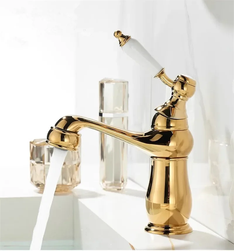 Description Picture 2 of itemRose Gold Basin Faucet Gold Torneiras Bathroom Sink Single Hole Basin Taps Hot Cold Mixer Tap Crane
