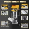 Mellif Cordless Compact Router, Brushless Palm Router Wood Trimmer Tool Compatible with Dewalt 18V 20V MAX Battery(TOOL ONLY) 2