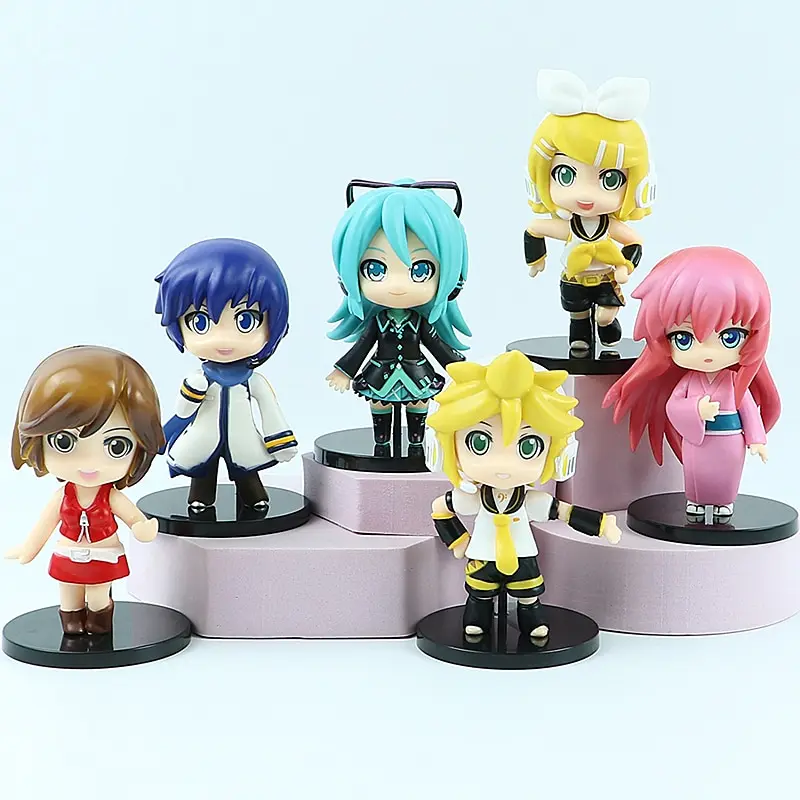 

Новинка Kawaii Hatsune Miku Kagamine Rin Len фигурки из ПВХ Снег Hatsune Q Ver. Фигурка Игрушечная модель