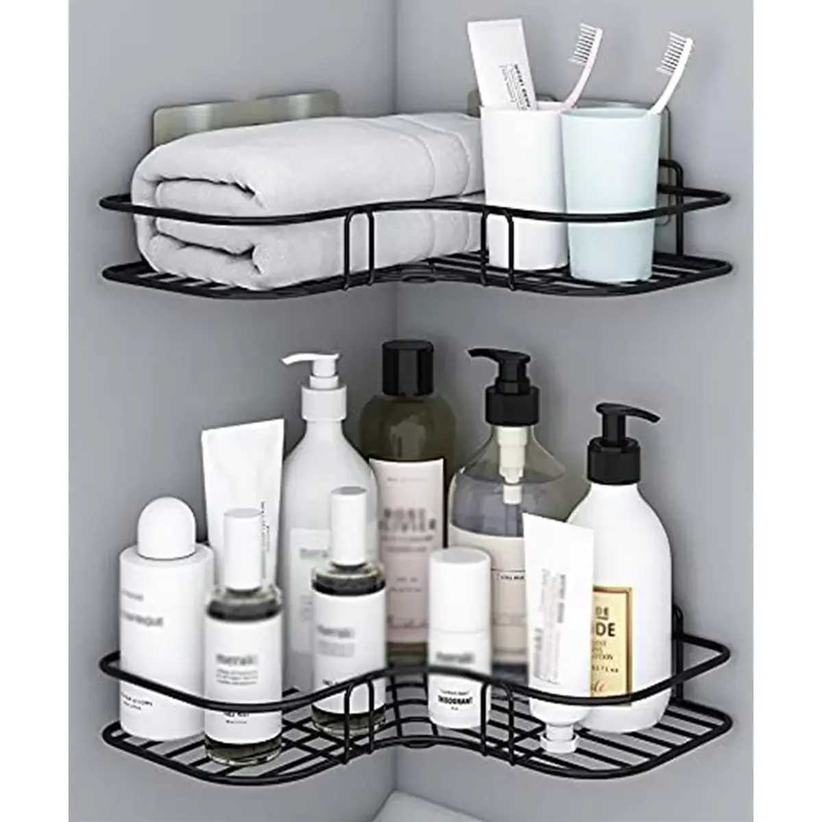 1PCS Non Perforated Bathroom, Bathroom, Triangle Shelf, Wall Mounted Toilet, Bathroom, Washbasin, Storage of Wall Supplies 5