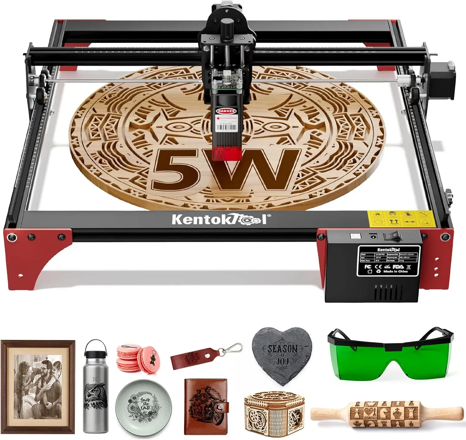 Laser Engraver, LE400PRO 50W Laser Engraving Machine for Beginners, 5.5W 400x400mm Large Working Area High Precision Laser Engra