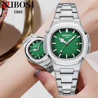 NIBOSI Luxury Square Watch for Woman Waterproof Luminous Date Ladies Watch Stainless Steel Quartz Women's Watches Female Reloj 1