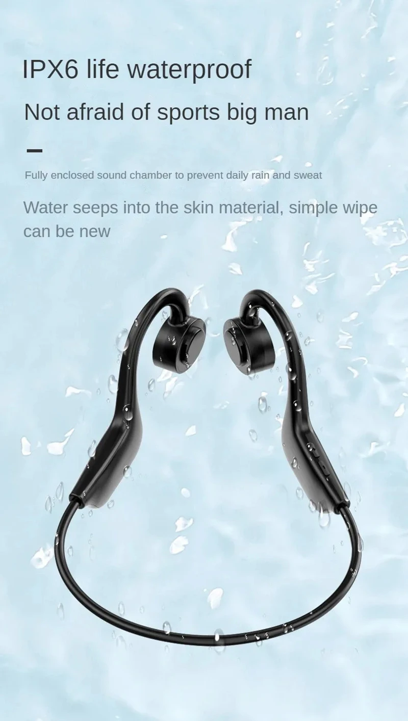 Bone Conduction Bluetooth Sports Headphones Waterproof Wireless_voghion.com
