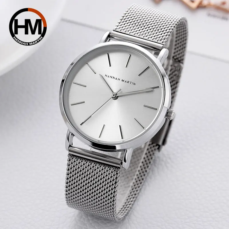 

Hannah Martin Luxury Rose Gold Watch Japan Quartz Movement Women Watches Top Brand Ladies Casual Women's Wristwatch Reloj Mujer