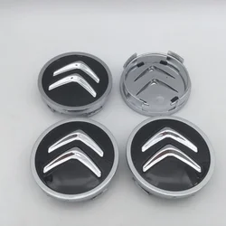 4pcs 3D Wheel Hub Center Cap Badge Covers with Decal Stickers (60mm Black cap)