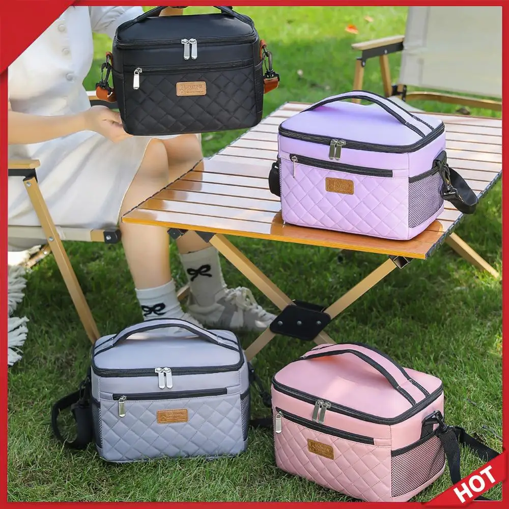 보온 도시락 가방, 누수 방지 쿨러 도시락 가방, 남녀 공용 재사용 가능 도시락..