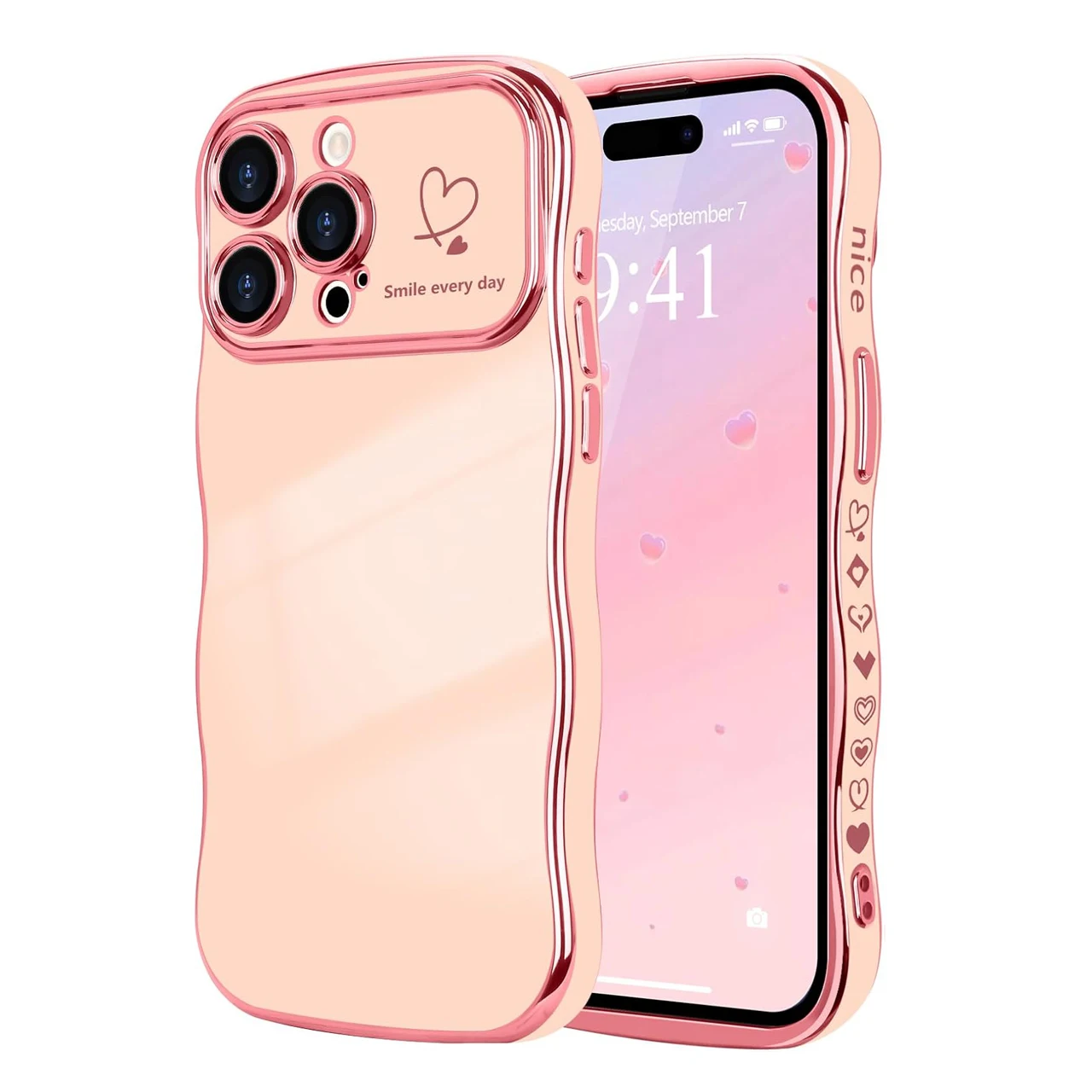 Luxury Plating Soft Case For iPhone 17 16 16e 15 14 13 12 11 Pro Max Air E 16Pro iPhone16 Shockproof Armor Red Pink White Cover 5