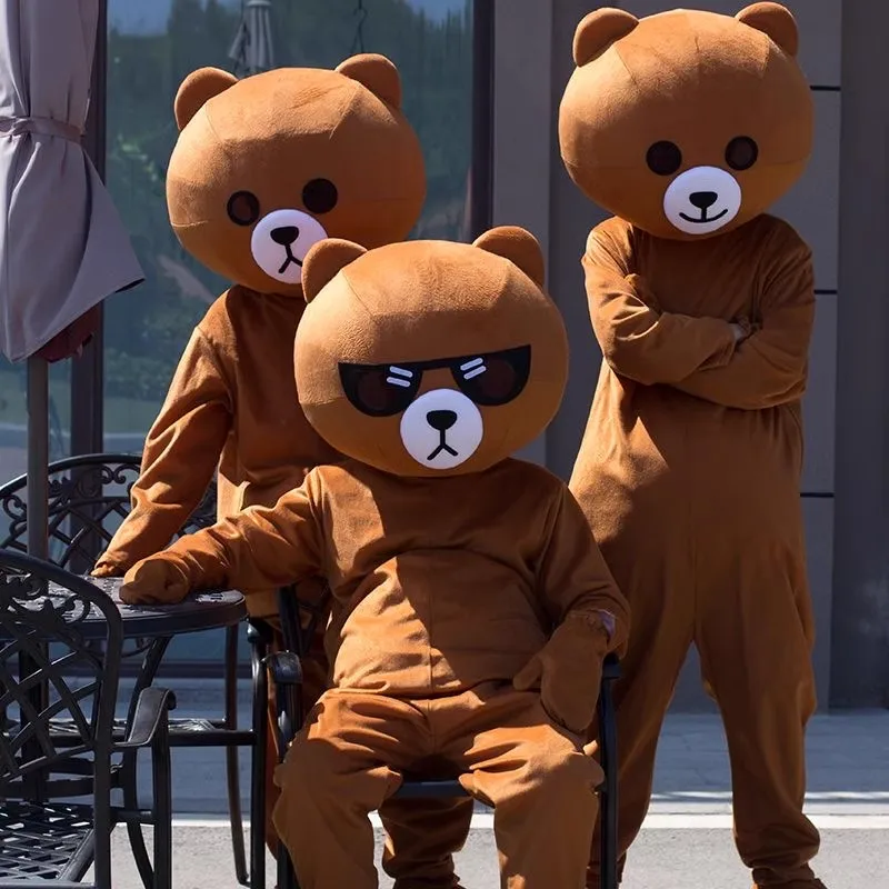 Dark Brown Bear Mascot Costume Anime Teddy Bear Cosplay Cartoon Doll Adults Walking Clothes Carnivals Celebration Party Props pe