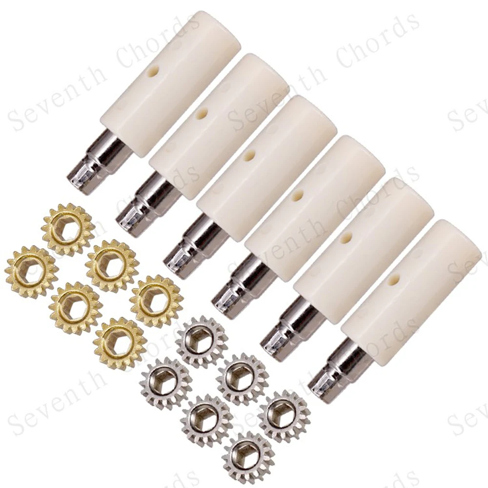 

Набор колышек для настройки струн классической гитары, тюнеры, машинные головки 1:15 и белые штифты диаметром 9,4 мм