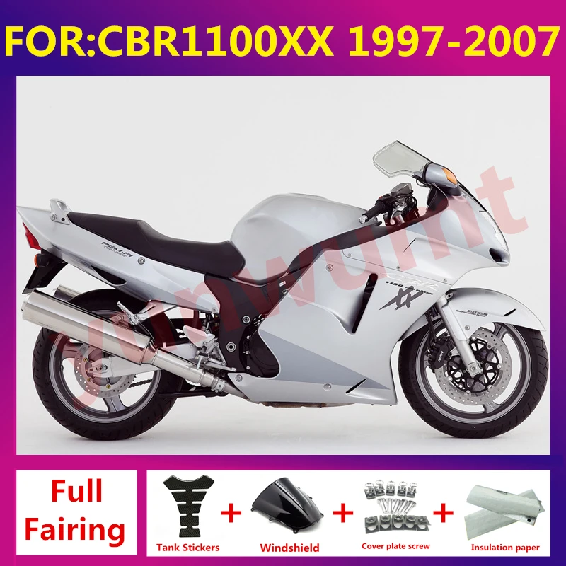 

For CBR1100XX CBR1100 xx Blackbird CBR 1100 1996 - 2007 NEW ABS Motorcycle Full Fairing Kit Bodywork fairings kit white silver