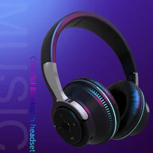 

Wireless Headset Bluetooth Headset Subwoofer Stereo Card Dazzling Lights Computer Headset