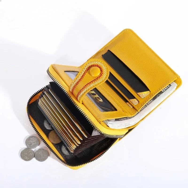 Simple Women's Short Card Bag, Cute Ultra-thin Mini PU Leather Zero Wallet, Women's Credit Card Holder Wallet