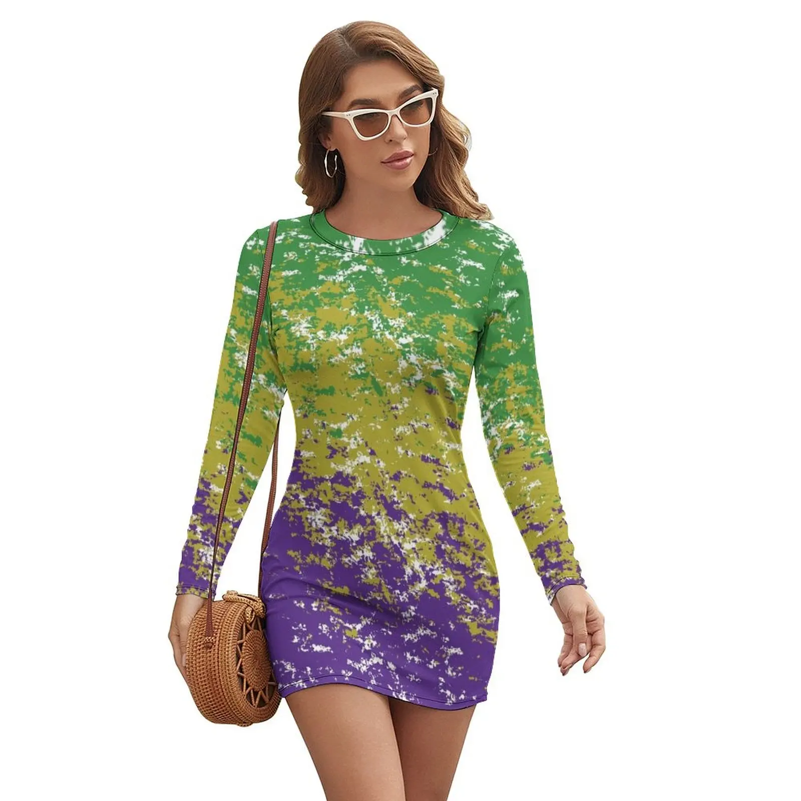 

Mardi Gras King Cake Long-sleeved Dress summer dress women 2024 sexy short dresses daring