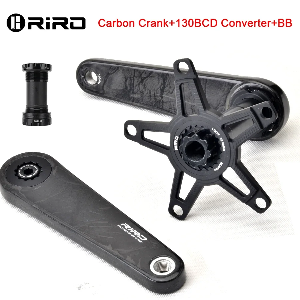 Riro クランクアームセット カーボン Riro-カーボンファイバーロードバイククランク,ボトムブラケット