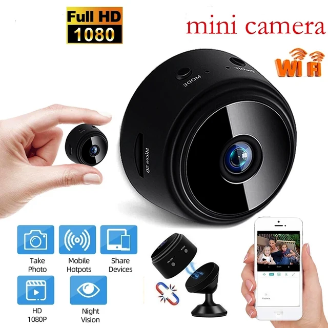 Mini telecamera WiFi senza fili A9, piccolo videoregistratore per uso  interno ed esterno con sorveglianza mobile e visione notturna