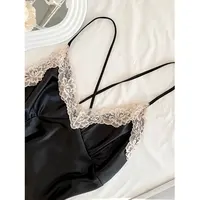Off Shoulder Ultra Short Sexy Bras Pajamas Home Dresses Night Shirts Sexi Women's Nightgown Silk Lingerie See Through Dress - Image 4