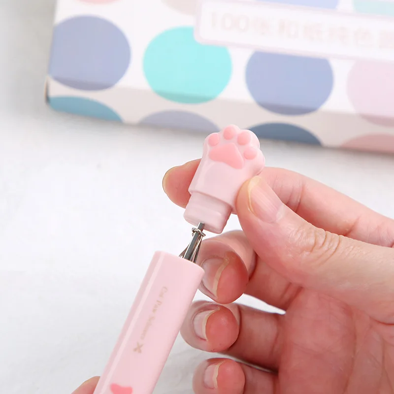 Kawaii Cat Paw Multifunctional Scissors Knife DIY Scrapbooking Paper Cutter Envelopes Opener Korean Stationery Office Supplies paper cutter art knife