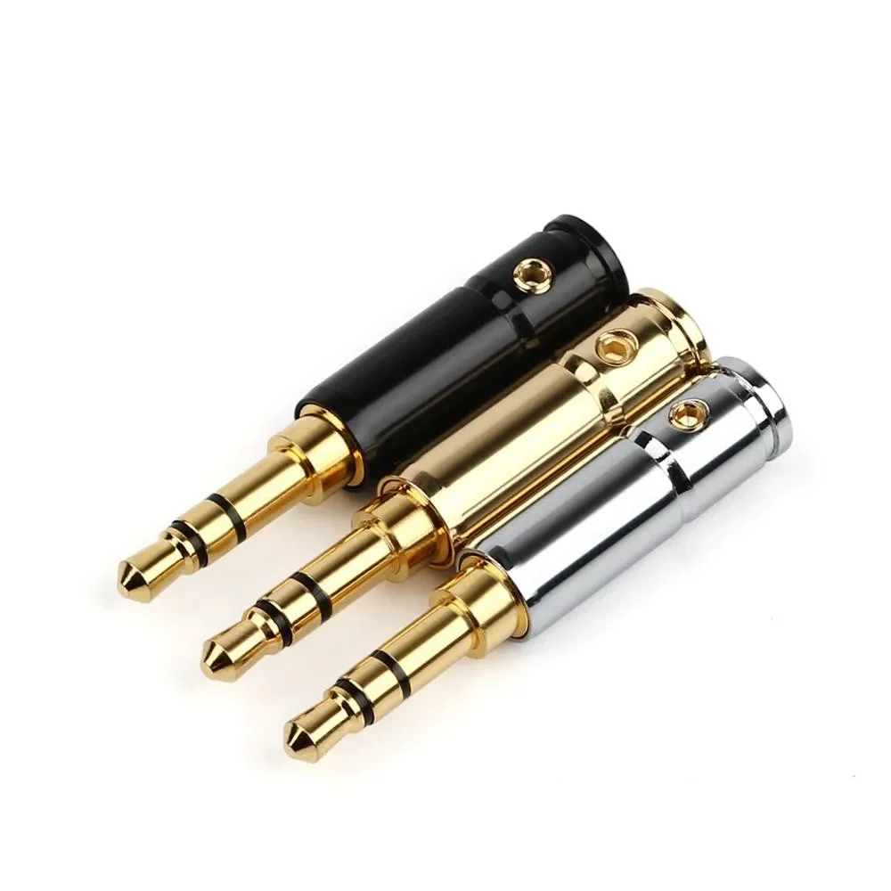 

5 шт., металлический 3-полюсный переходник для наушников, 3,5 мм