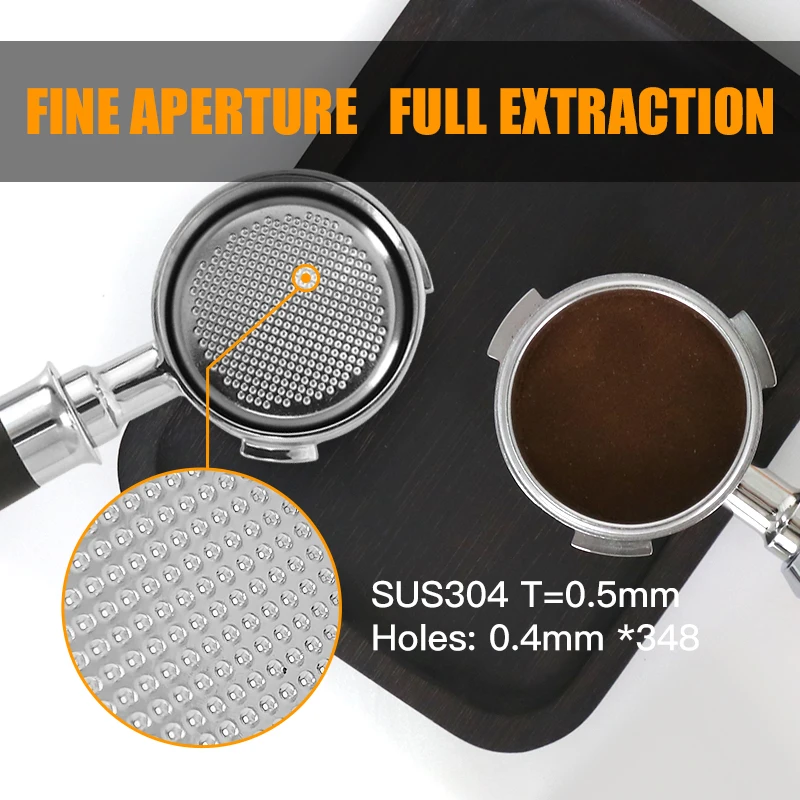 51mm Bottomless Portafilter with Reusable Filter Basket - Barista Espresso Machine Accessory