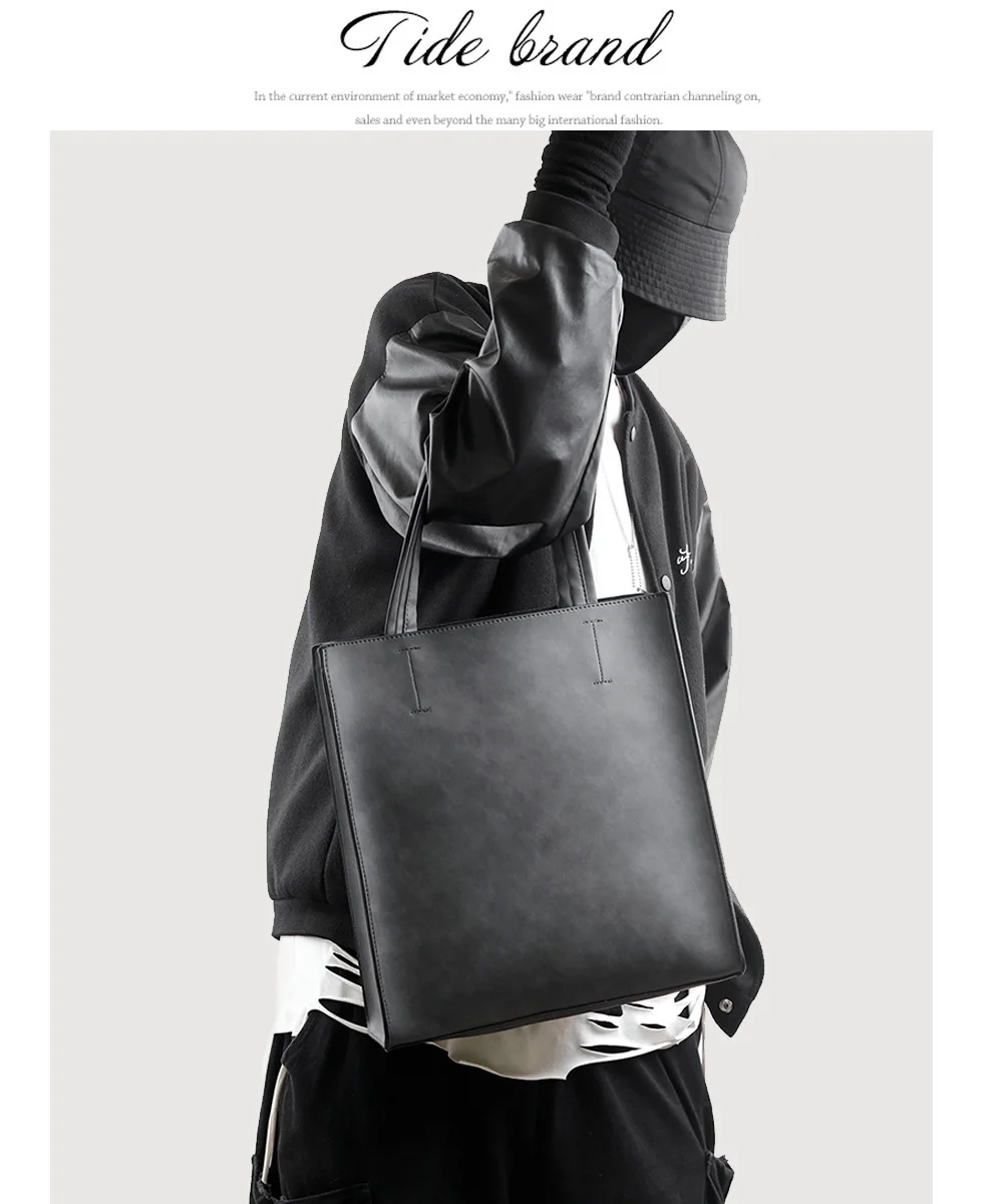 Men's Vertical Large Capaci Handbag Faionable mat Commuter Busin Laptop Bag with Sub-bag Soft PU Material maletin cuero hombre