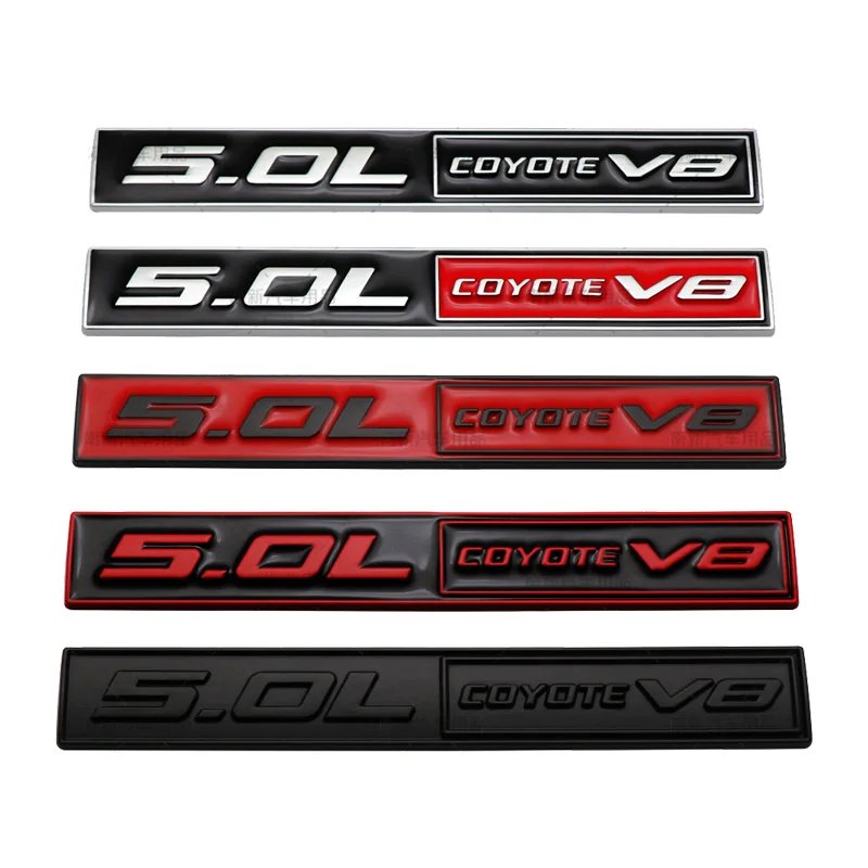 

3D Metal Car Styling 5.0L Coyote V8 Logo Emblem Badge Body Rear Trunk Sticker For Ford Mustang Shelby V8 2023 Auto Accessories