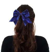 2Pcs Hair Ring Children's Headwear Bow Tie Swallowtail Sequins Scrunchies Hair Ring Ribbons Ties Fabric Girl hair Bows Hairbands 1