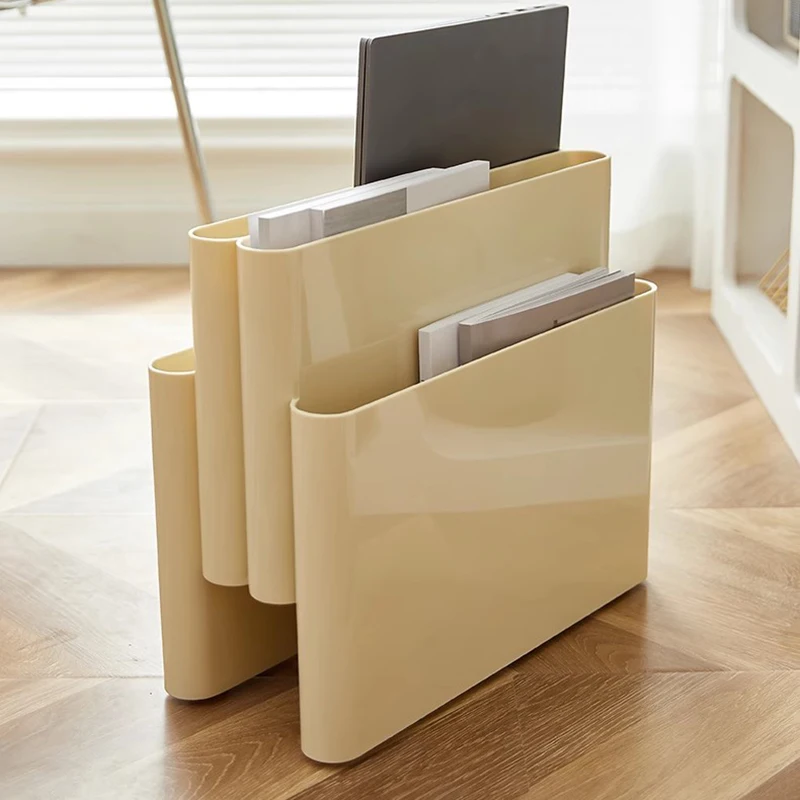 Nordic Bookshelf Mid-Century Floor Magazine Rack Trendy Ins Desktop Decor Minimalist Office Furniture Repisas De Libros FYMR
