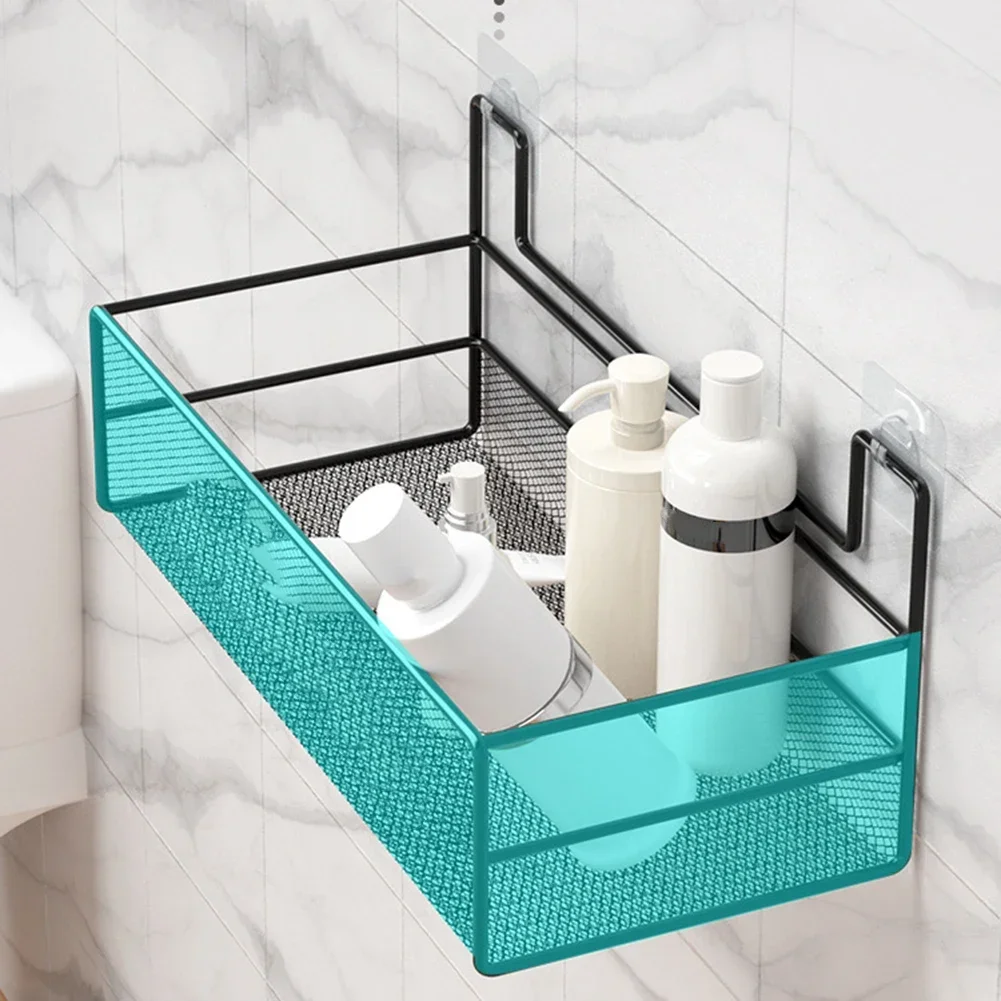 Punch-free Bathroom Self-stickers Rack Bathroom Shelf Toilet Space Storage Hang Basket Rack Organizer Hang On The Wall