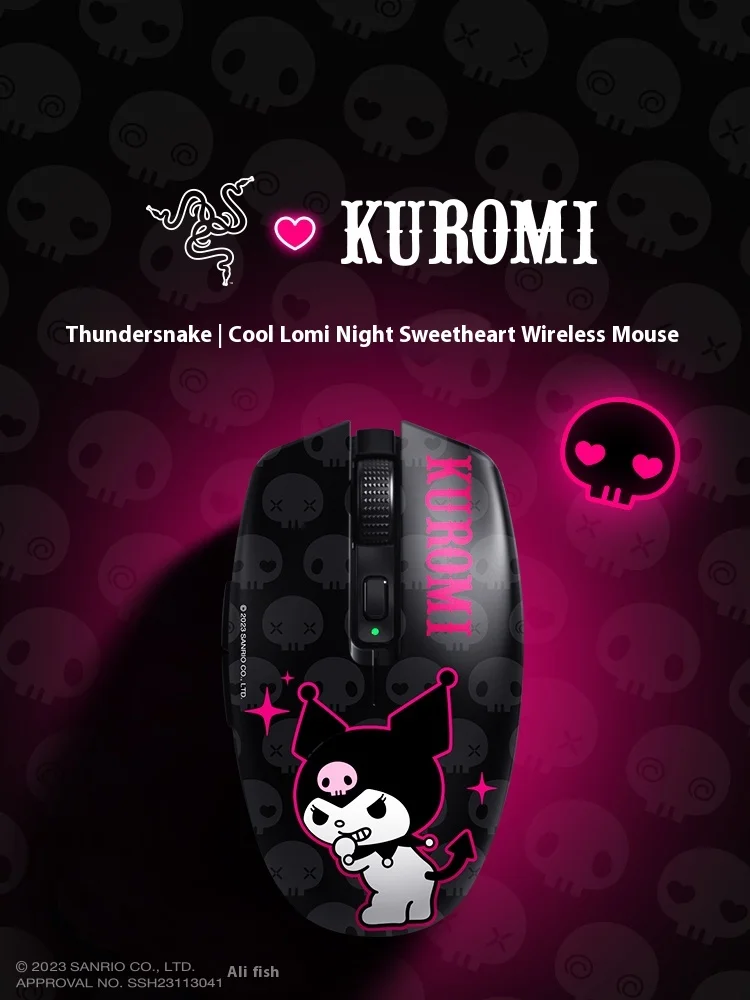 

Razer Thundersnake Wireless Mouse Sanrio Cool Lomi Dark Night Sweetheart Dual Mode Wireless Mouse Festival Gift for Male and Fe