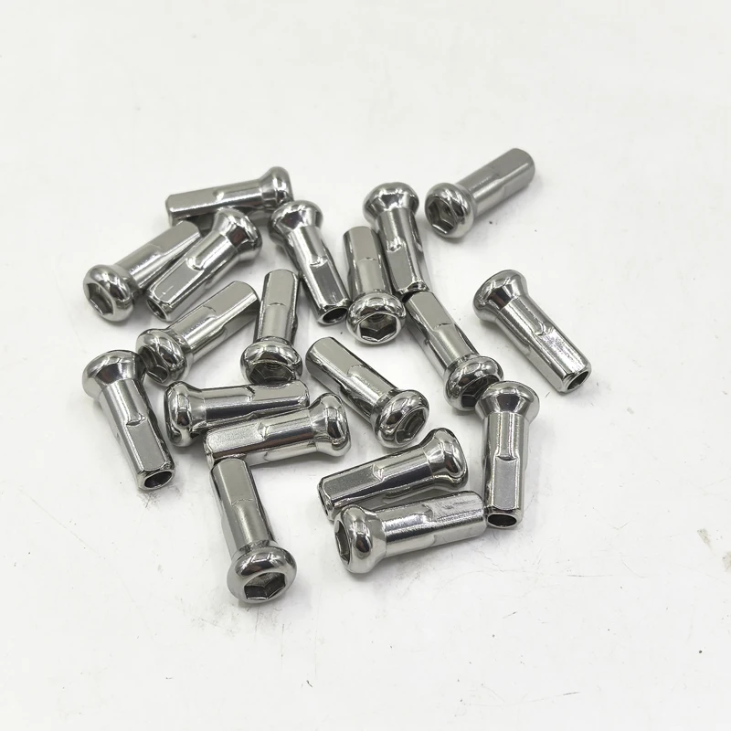 8G Body 9G thread Motorcycle Spoke's Nipples Material 304 Stainless Steel Length 24.7mm Sliver Color Motocross Wheel Spoke Caps